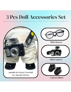 Juego de Accesorios para Muñecas QIXINGWISE 3 Piezas Negro 2