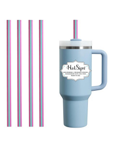 Popote Reutilizable HotSips XL Rosa Aqua - 30 y 40 oz