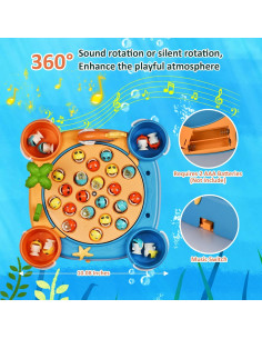 Juego de Pesca Magnético Jovarous - 21 Peces y 6 Cañas 2