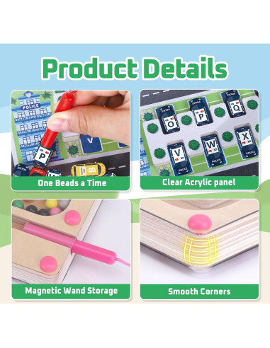 Laberinto Magnético Montessori Doble Cara - Juguete Educativo