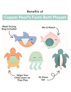 Conjunto de Juguetes de Baño de Espuma Copper Pearl 15 Piezas 2