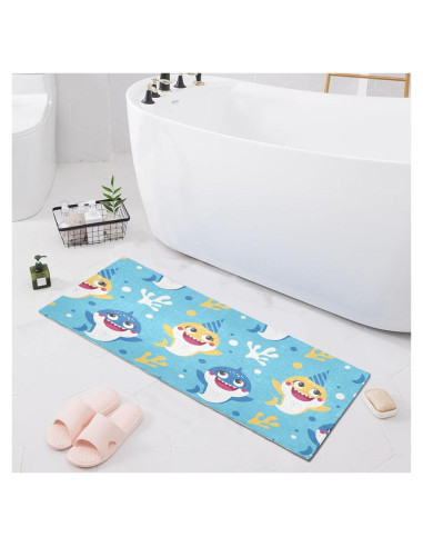 Alfombra de baño BOENLE tiburón azul 99x51cm antideslizante