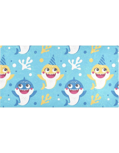 Alfombra de baño BOENLE tiburón azul 99x51cm antideslizante