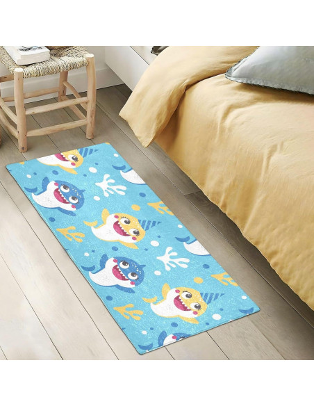Alfombra de baño BOENLE tiburón azul 99x51cm antideslizante