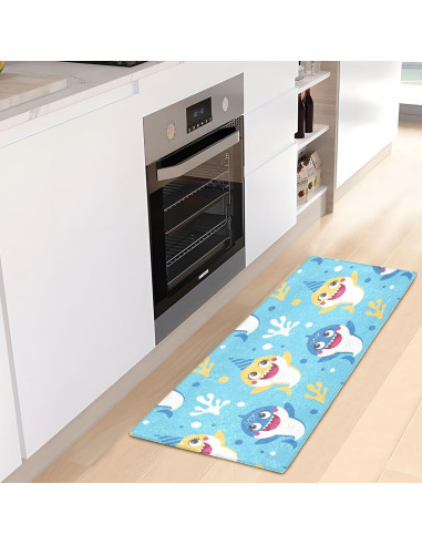 Alfombra de baño BOENLE tiburón azul 99x51cm antideslizante