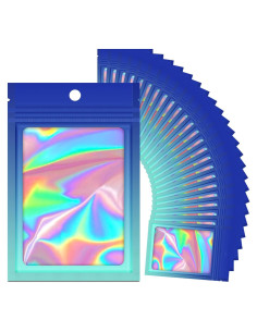 100 Bolsas Mylar Holográficas VEEMOS 8.9x11.9 cm Reutilizables