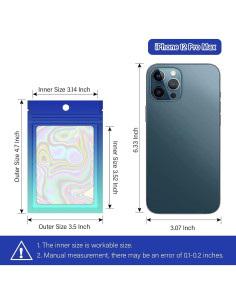 100 Bolsas Mylar Holográficas VEEMOS 8.9x11.9 cm Reutilizables 2