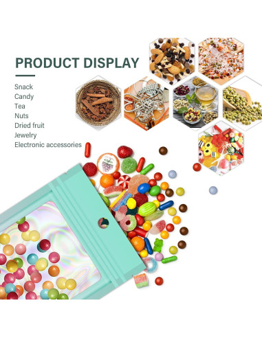 100 Bolsas Mylar Holográficas VEEMOS 8.9x11.9 cm Reutilizables