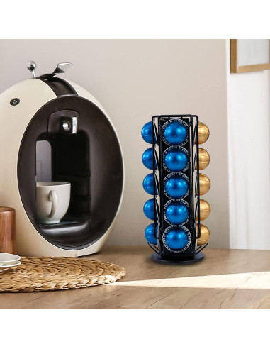 Soporte giratorio para 20 cápsulas de café MyGift negro