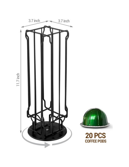 Soporte giratorio para 20 cápsulas de café MyGift negro