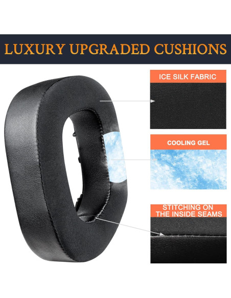 Almohadillas de Enfriamiento de Gel SOULWIT para Corsair HS80 - Negro