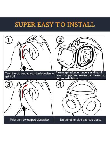 Almohadillas de Enfriamiento de Gel SOULWIT para Corsair HS80 - Negro