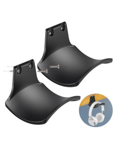 Soporte para Auriculares SIROLISA Negro 2-Pack Montaje en Pared