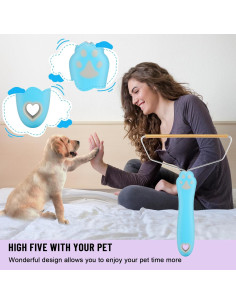 Removedor de Pelo de Mascotas Qiguet - Rastrillo Eficaz Azul 2