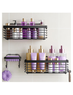 Caddy de Ducha ODesign 3 Pack Acero Inoxidable Negro