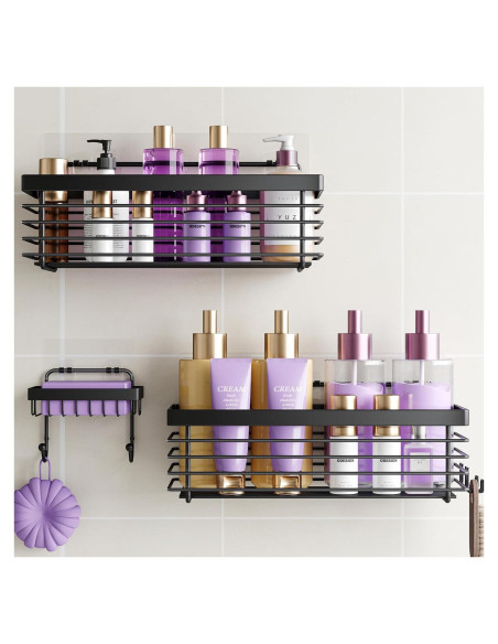 Caddy de Ducha ODesign 3 Pack Acero Inoxidable Negro