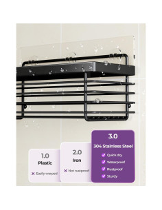 Caddy de Ducha ODesign 3 Pack Acero Inoxidable Negro 2