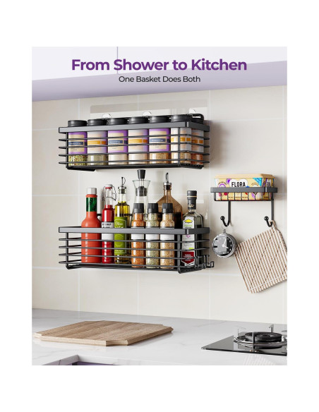 Caddy de Ducha ODesign 3 Pack Acero Inoxidable Negro