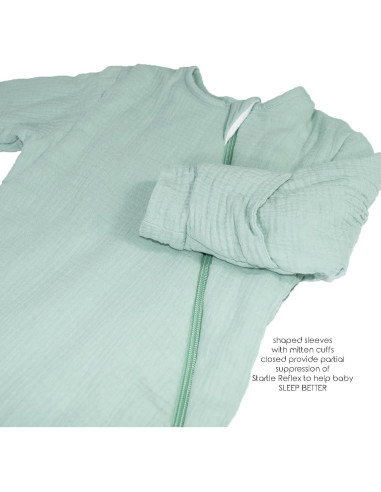 Saco de dormir de algodón muselina unisex 0-6 meses azul