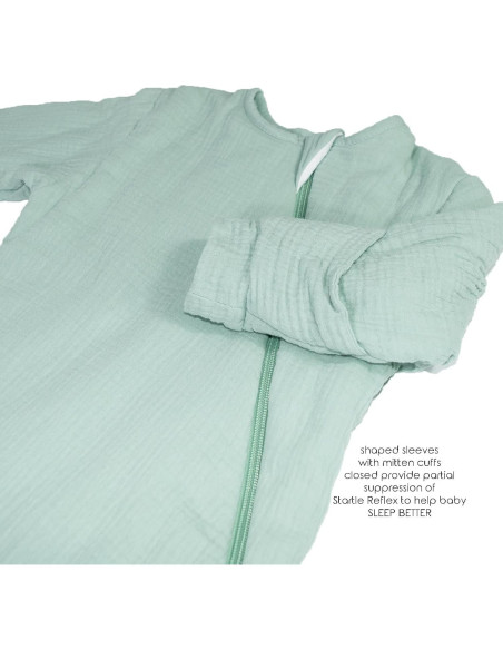 Saco de dormir de algodón muselina unisex 0-6 meses azul