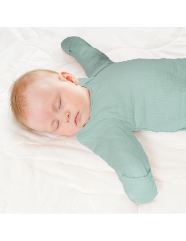 Saco de dormir de algodón muselina unisex 0-6 meses azul