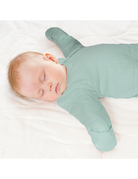 Saco de dormir de algodón muselina unisex 0-6 meses azul