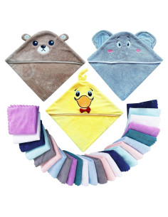 Paquete de 3 Toallas de Baño con Capucha Lovely Care - Microfibra