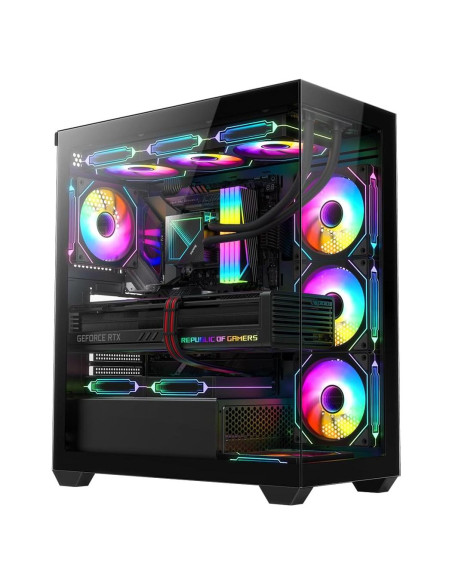 Caja de PC RUIX OV603 Mid-Tower ATX con 4 Ventiladores ARGB