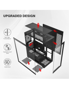 Caja de PC RUIX OV603 Mid-Tower ATX con 4 Ventiladores ARGB 2