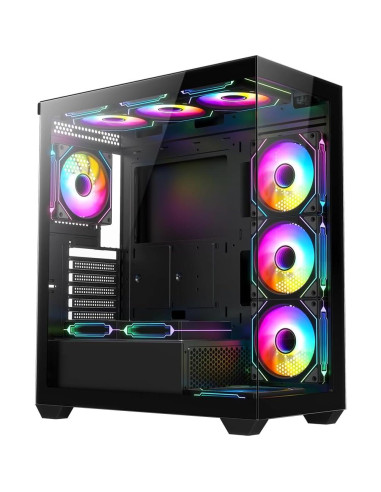 Caja de PC RUIX OV603 Mid-Tower ATX con 4 Ventiladores ARGB