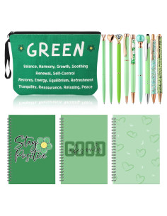 Juego de Suministros Escolares Geyoga 13 Piezas Verde