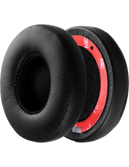 Almohadillas de Reemplazo JECOBB para Auriculares Beats Solo 2/3 - Cuero y Espuma de Memoria