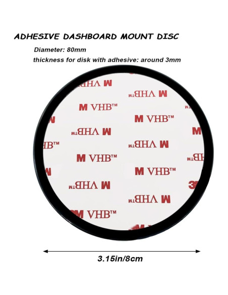 Disco de Montaje Adhesivo 80mm AYWFEY para Soporte de Coche