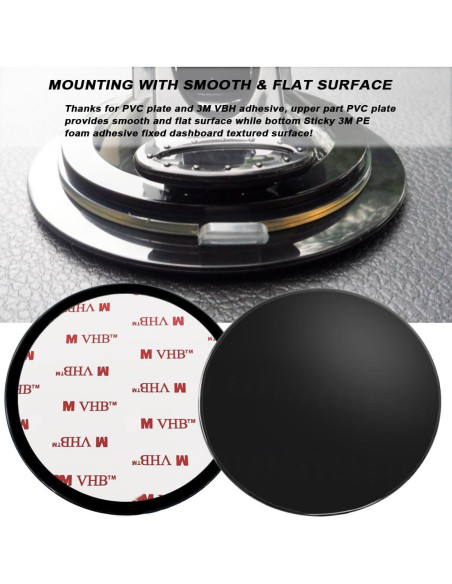 Disco de Montaje Adhesivo 80mm AYWFEY para Soporte de Coche