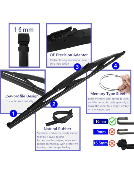 Limpiaparabrisas 40" MYEONGD para RV con 20 Tabletas Lavado