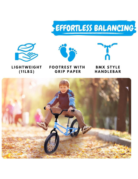 Bicicleta de Equilibrio BICYSTAR 16" Ajustable para Niños