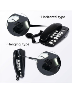 Teléfono de pared retro clásico XVSESES - Negro - Línea fija 2