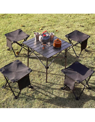 2 Pares de Taburete de Camping Plegable CYWDTYRDXZ 136kg