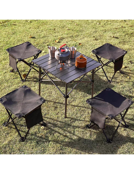 2 Pares de Taburete de Camping Plegable CYWDTYRDXZ 136kg