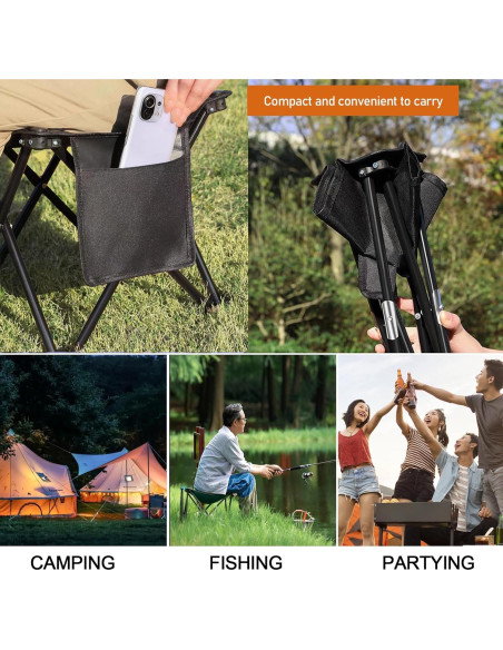 2 Pares de Taburete de Camping Plegable CYWDTYRDXZ 136kg