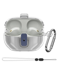 Funda protectora TPU clara para Sony WF-1000XM5 con mosquetón