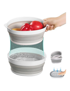 Juego de Fregadero Plegable JHZWD 3L con Colador de Cocina