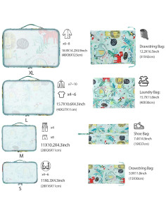 Cubos de Empaque MissBoy 8 Piezas Nylon Verde Organizador 2