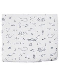 Sábana para Cuna Pehr Vida Acuática 100% Algodón Orgánico