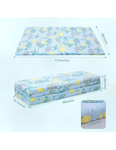 Colchón Futón Plegable MeMoreCool 1.83x1.22m para Niños