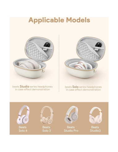 Funda para Auriculares Beats Studio Pro/Solo 4/3 - Beige