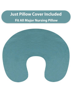 Funda de Almohada de Lactancia Hooyax Algodón Muslin Azul 2