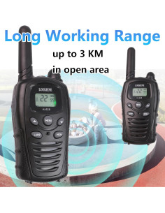 Walkie Talkies LOUKIENE para Niños 22 Canales 3 KM Negro 2