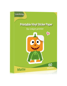Papel de Etiquetas de Vinilo Imprimible Lzerking 60 Hojas 21.59x27.94 cm