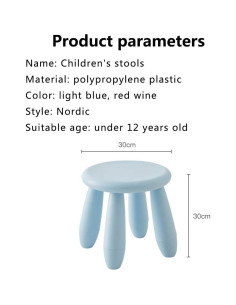 Taburete Infantil Soerreo Azul Claro 30 cm Resistente y Ligero 2